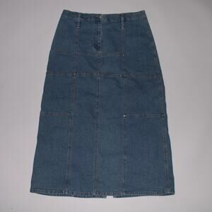 Y2K Free Form Maxi Denim Skirt With Back Slit Size 46